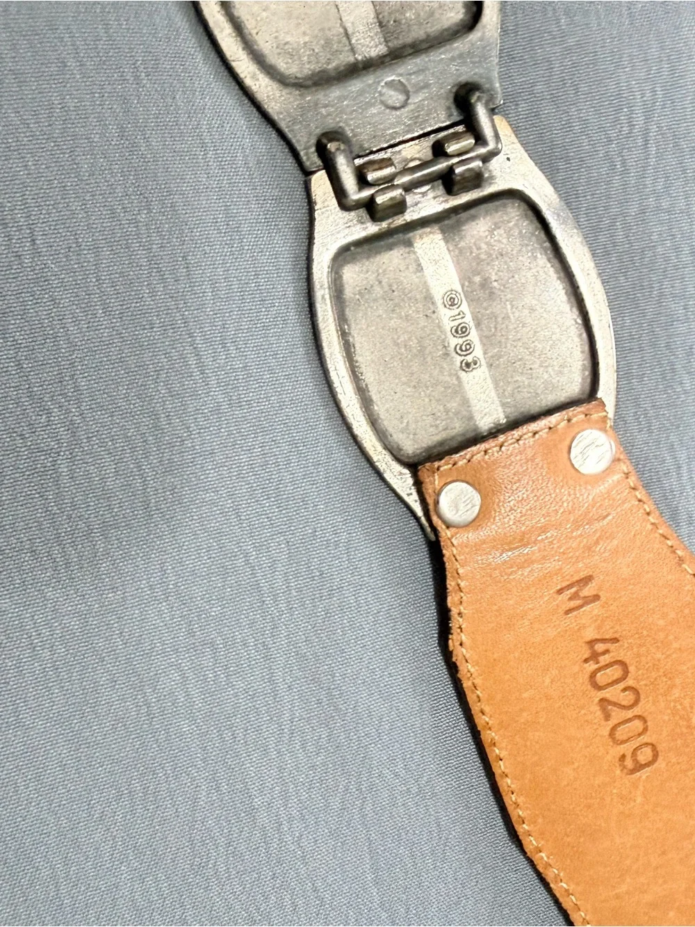 Brighton Vintage 1993 Brown Embossed Leather Western Concho Belt Made in USA M